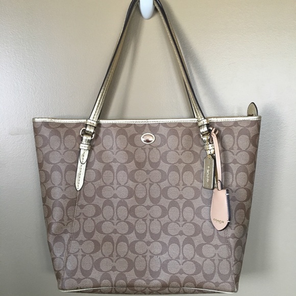 Coach Handbags - Coach Logo Leather Tote